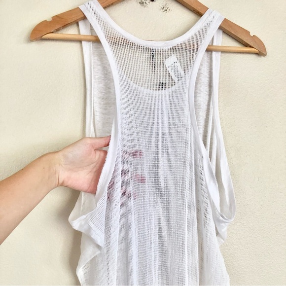 VITAMIN A Island 100% Linen Mesh Maxi Dress in White - Picture 8 of 8